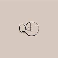 monogram wedding logo elegant and luxury style OI dinamyc curvy initial concept letter vector