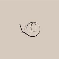 elegant and luxury style VG monogram wedding logo letter dinamyc curvy initial concept vector