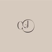 monogram wedding logo elegant and luxury style CJ dinamyc curvy initial concept letter vector
