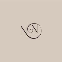 monogram wedding logo elegant and luxury style NN dinamyc curvy initial concept letter vector