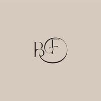 monogram wedding logo elegant and luxury style BF dinamyc curvy initial concept letter vector