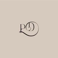 monogram wedding logo elegant and luxury style PD dinamyc curvy initial concept letter vector