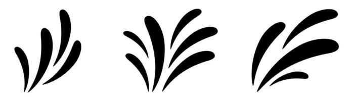 Set of Abstract Black Leaf Sprays in Various Sizes vector
