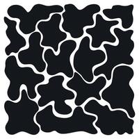 Black Abstract Blob Shapes Pattern on White Background vector