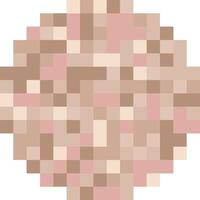 Pixelated skin nude tone censorship bar in circle shape. Ideal for use in content moderation, production, and social media graphics. vector