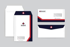 Red color envelope design mockup vector