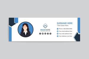 Clean minimal email signature design vector