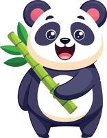 Panda mascot character sticker design vector
