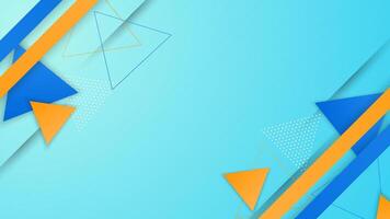 Dynamic abstract triangles in blue and orange vector