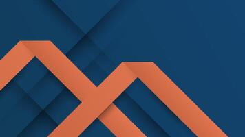 Dark blue geometric layers with orange folded paper background vector