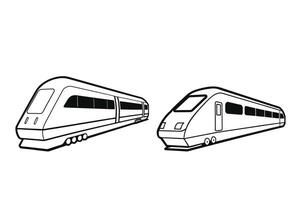 Train Outline Illustrations for Transportation Graphics vector