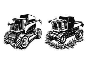 Customizable Combine Harvester Illustration vector