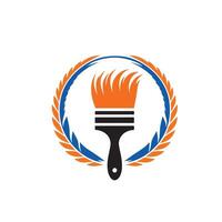 A paintbrush with a wreath around it vector