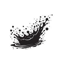 Black and white splash of ink on a white background vector