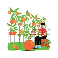 A scientist conducting an experiment on plant growth vector