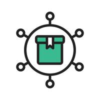 Gift distribution icon for managing and tracking gift deliveries vector