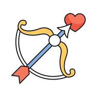 Cupid bow and arrow, symbolizing love, aim and connection vector