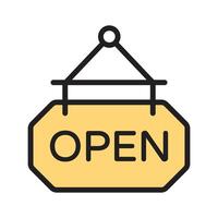 Indicate availability with this open sign icon vector