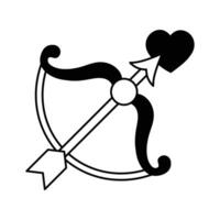 Cupid bow and arrow, symbolizing love, aim and connection vector