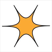 A yellow star with bold black lines on a white background vector
