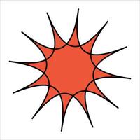 A drawing of a red star with bold black lines on a white background vector