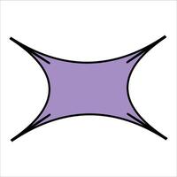 A purple object with a bold black outline on a white background vector