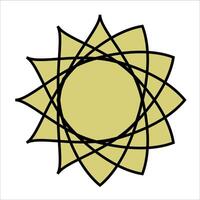 This is a drawing of a sun featuring a circle right in the center vector