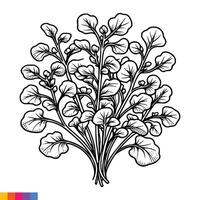 Coloring pages for adults with a bunch of leaves vector