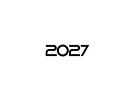 2027 Design Illustration, flat style, simple, memorable and eye catching, can use for Calendar Design, Website, News, Content, Infographic, Happy New Year, or Graphic Design Element vector