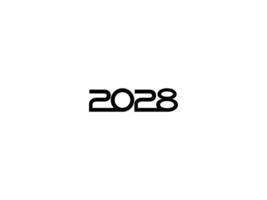 2028 Design Illustration, flat style, simple, memorable and eye catching, can use for Calendar Design, Website, News, Content, Infographic, Happy New Year, or Graphic Design Element vector