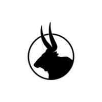 Ankole-Watusi Head Silhouette in the Circle. Can use for Logo, Pictogram, Apps, Website, Emblem, Sign, Illustration, or Graphic Design Element vector
