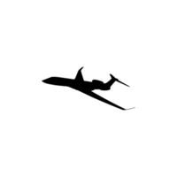 Silhouette of the Private Jet, Aircraft, Aeroplane. Flat Style, can use for Logo Gram, Pictogram, Apps, Website, or Graphic Design Element vector