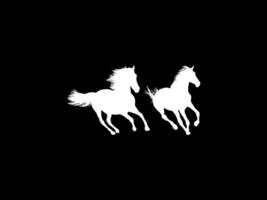 Pair Horse Silhouette, flat style, can use for Logo Gram, Art Illustration, Emblem, Pictogram, Apps, Website or Graphic Design Element vector