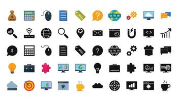 A set of icons that include various types of items vector