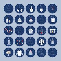 Elegant minimalistic advent calendar vector
