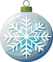 A blue Christmas ornament with a white snowflake design vector
