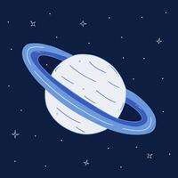 Planet Saturn or Jupiter with ring in space. print vector