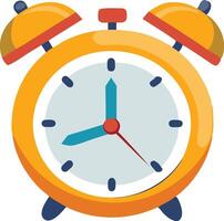 Colorful illustration of an alarm clock with a classic design showing the time in a bright and cheerful style vector