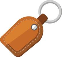 Leather keychain with a stylish and elegant design. vector