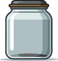 A simple illustration of a glass jar with a brown lid vector