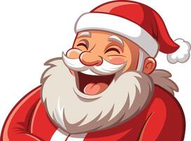 Cheerful Santa Claus with a joyful expression, celebrating the festive spirit of Christmas in a colorful illustration vector