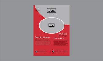 business flyer design. The top third of the flyer features a red background. vector