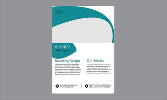 Business flyer design. It features a clean and professional layout with a teal and white color scheme. vector