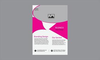 Business flyer design. It features a bold pink and white color scheme with distinct sections for various types of content. vector