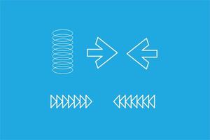 A minimalist design featuring abstract geometric shapes in white against a bright blue background. vector