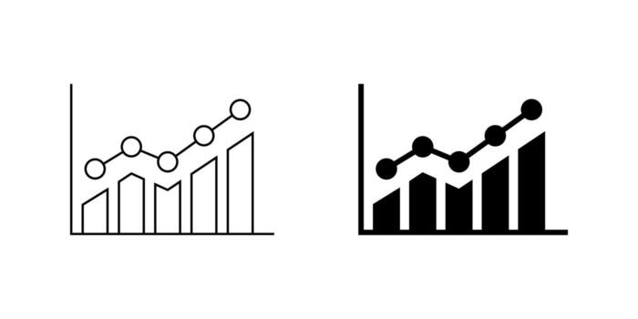 Statistic icon in generic style. Business growth chart symbol. Financial analysis concept vector