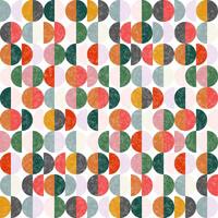 Modern abstract seamless geometric pattern with semicircles and circles in retro scandinavian style. Bright colorful geometry seamless pattern. vector