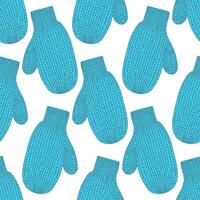 Seamless pattern with winter funny mittens. Warm clothing for hands. Repeating element. For design of packaging paper, textiles or templates. Cartoon flat illustration. vector