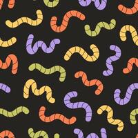 Seamless pattern with colorful gummy worms. Texture for backgrounds, banners, wallpapers, textiles, wrapping paper. vector