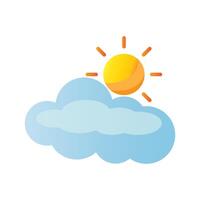 sunny cloudy weather icon illustration design template vector
